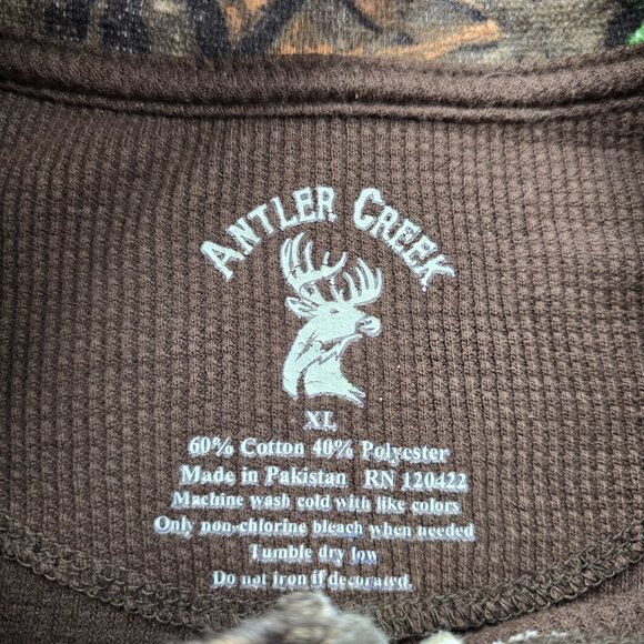 Antler Creek Sweatshirt Mens‎ XL Brown Henley Thermal Pullover Outdoors Casual - Picture 8 of 9
